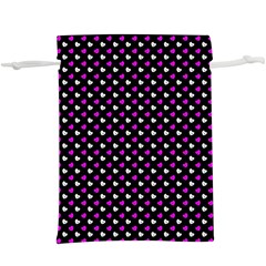 White And Pink Hearts At Black, Vector Handrawn Hearts Pattern  Lightweight Drawstring Pouch (xl) by Casemiro