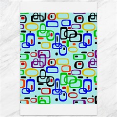 60 s Style Retro Pattern, Vintage Ovals At Pastel Blue Canvas 12  X 18  by Casemiro
