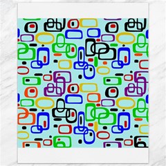 60 s Style Retro Pattern, Vintage Ovals At Pastel Blue Canvas 11  X 14  by Casemiro