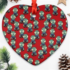 Zombie Virus Heart Ornament (two Sides) by helendesigns