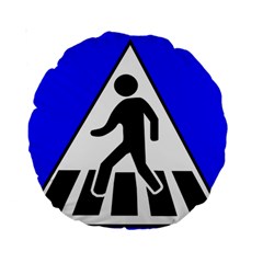 Cross Crossing Crosswalk Line Walk Standard 15  Premium Round Cushions by HermanTelo