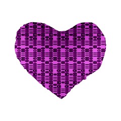 Digital Violet Standard 16  Premium Flano Heart Shape Cushions by Sparkle
