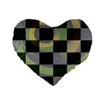 Circle Checks Standard 16  Premium Flano Heart Shape Cushions Front