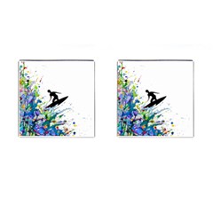 Nature Surfing Cufflinks (square) by Sparkle
