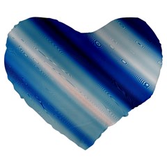 Blue White Large 19  Premium Heart Shape Cushions by Sparkle