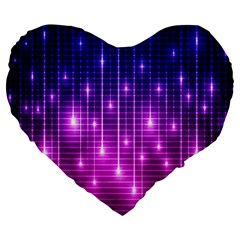 Shiny Stars Large 19  Premium Heart Shape Cushions by Sparkle