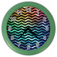 Digital Waves Color Wall Clock by Sparkle