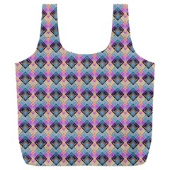 Pink And Blue Full Print Recycle Bag (xxxl) by Sparkle