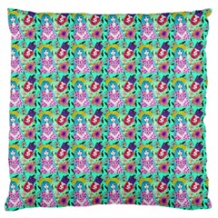Blue Haired Girl Pattern Green Standard Flano Cushion Case (one Side) by snowwhitegirl
