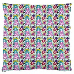 Blue Haired Girl Pattern Blue Standard Flano Cushion Case (one Side) by snowwhitegirl
