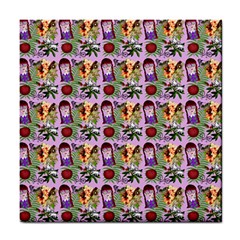 Purple Glasses Girl Pattern Lilac Tile Coaster by snowwhitegirl
