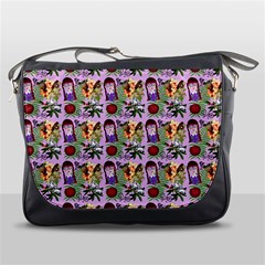 Purple Glasses Girl Pattern Lilac Messenger Bag by snowwhitegirl