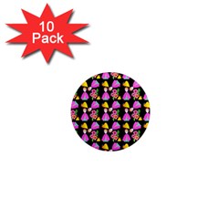 Girl With Hood Cape Heart Lemon Pattern Black 1  Mini Magnet (10 Pack)  by snowwhitegirl