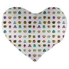 All The Aliens Teeny Large 19  Premium Heart Shape Cushions by ArtByAng