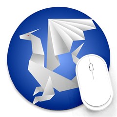 Origami Dragon Round Mousepads by HermanTelo