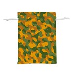 Green and Orange Camouflage Pattern Lightweight Drawstring Pouch (L) Back