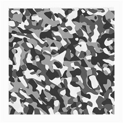 Grey And White Camouflage Pattern Medium Glasses Cloth (2 Sides) by SpinnyChairDesigns