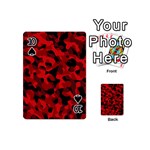 Red and Black Camouflage Pattern Playing Cards 54 Designs (Mini) Front - Spade10