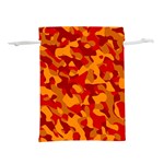 Red and Orange Camouflage Pattern Lightweight Drawstring Pouch (L) Back