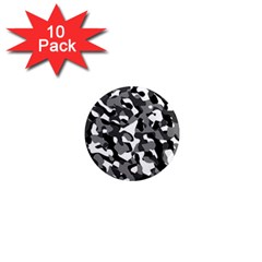 Black And White Camouflage Pattern 1  Mini Magnet (10 Pack)  by SpinnyChairDesigns
