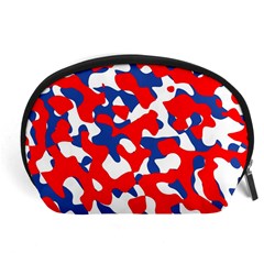 Red White Blue Camouflage Pattern Accessory Pouch (large) by SpinnyChairDesigns