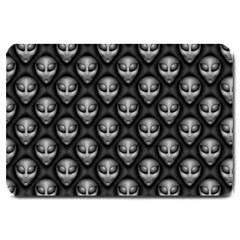 Grey Aliens Extraterrestrials Ufo Faces Large Doormat  by SpinnyChairDesigns