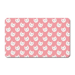 Cute Cat Faces White And Pink Magnet (rectangular) by SpinnyChairDesigns