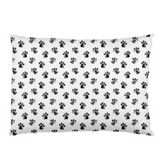 Cat Dog Animal Paw Prints Pattern Black And White Pillow Case (two Sides) by SpinnyChairDesigns
