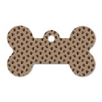 Cat Dog Animal Paw Prints Pattern Brown Black Dog Tag Bone (Two Sides) Back