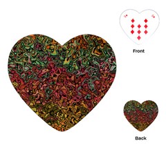 Stylish Fall Colors Camouflage Playing Cards Single Design (heart) by SpinnyChairDesigns