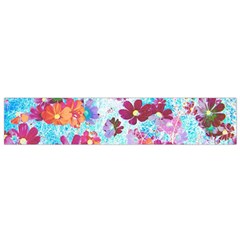 Cosmos Flowers Small Flano Scarf by DinkovaArt