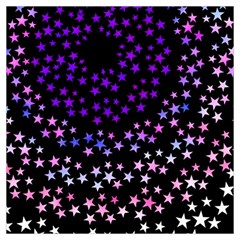 Purple Stars On Black Pattern Long Sheer Chiffon Scarf  by SpinnyChairDesigns
