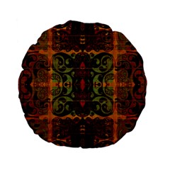 Vintage Red Gold Green Standard 15  Premium Flano Round Cushions by SpinnyChairDesigns