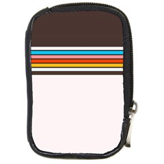 Vintage Stripes Compact Camera Leather Case by tmsartbazaar