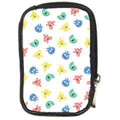 Cute Cartoon Germs Viruses Microbes Compact Camera Leather Case by SpinnyChairDesigns