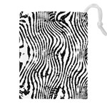 Zebra Print Stripes Drawstring Pouch (4XL) Front