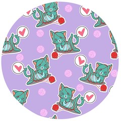 Playing Cats Wooden Bottle Opener (round) by Sobalvarro