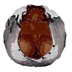 Sexy Boobs Breast Cleavage Woman Large 18  Premium Flano Round Cushions by HermanTelo