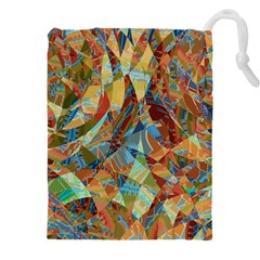 Boho Colorful Mosaic Drawstring Pouch (5xl) by SpinnyChairDesigns