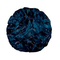 Boho Cerulean Blue Mosaic Standard 15  Premium Flano Round Cushions by SpinnyChairDesigns