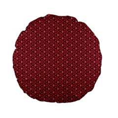 Boho Wine Floral Print Standard 15  Premium Flano Round Cushions by SpinnyChairDesigns