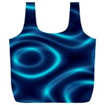 Blue Wavy Full Print Recycle Bag (XXL) Back