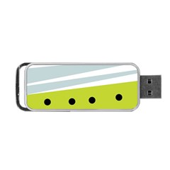 Mixed Polka Dots And Lines Pattern, Blue, Yellow, Silver, White Colors Portable Usb Flash (two Sides) by Casemiro