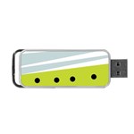 Mixed polka dots and lines pattern, blue, yellow, silver, white colors Portable USB Flash (Two Sides) Front