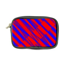 Geometric Blocks, Blue And Red Triangles, Abstract Pattern Coin Purse by Casemiro