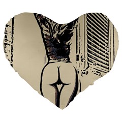 Morning My Dear    Sweet Perfection, Girl Stretching In The Bedroom Large 19  Premium Heart Shape Cushions by Casemiro