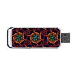 Teal Orange Burgundy Mandala Pattern Usb Flash Drive  by Graphika