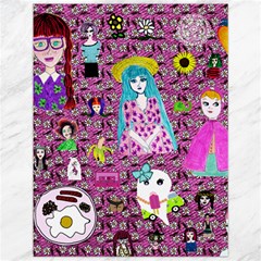 Blue Denim And Drawings Daisies Pink Canvas 12  X 16  by snowwhitegirl