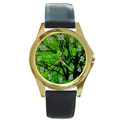 Big Trees, El Leoncito National Park, San Juan, Argentina Round Gold Metal Watch by dflcprintsclothing