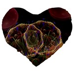 Fractal Geometry Large 19  Premium Heart Shape Cushions Back